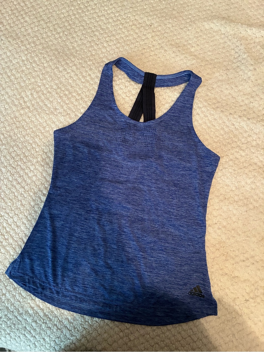 NWT | Adidas | XS | Navy Heather Racerback Tank with Black Straps